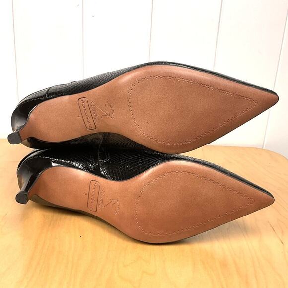 Franco Sarto Alberta Bootie in Black Lizard Womens Calf High Boots Kitten Heel - Picture 9 of 9